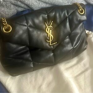 YSL crossbody puffer lamb skin.